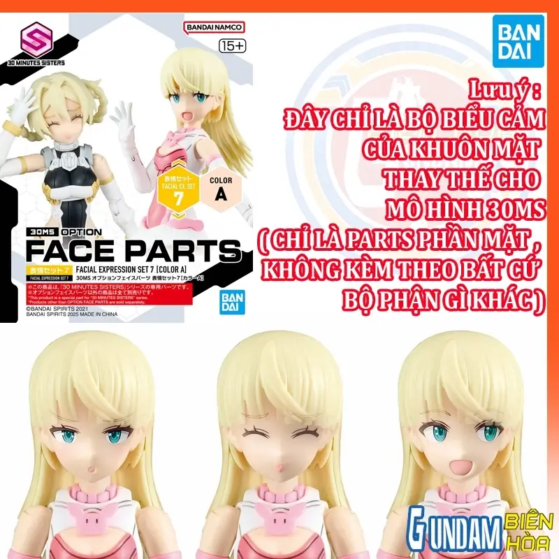 Bộ lắp ráp phụ kiện cho mô hình 30MS OPTION FACE PARTS FACIAL EXPRESSION SET 7 [COLOR A]