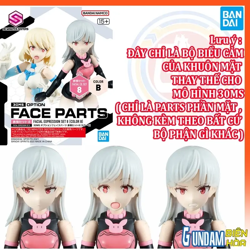 Bộ lắp ráp phụ kiện 30MS OPTION FACE PARTS FACIAL EXPRESSION SET 8 [COLOR B]