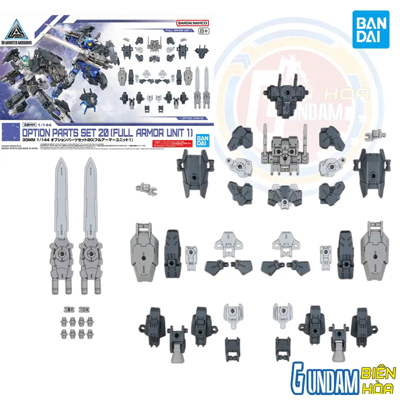 Bộ phụ kiện lắp ráp 30MM 1/144 OPTION PARTS SET 20 (FULL ARMOR UNIT 1)