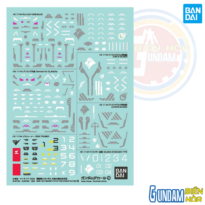 GUNDAM DECAL 135 MOBILE SUIT GUNDAM THE WITCH FROM MERCURY MULTIUSE 3