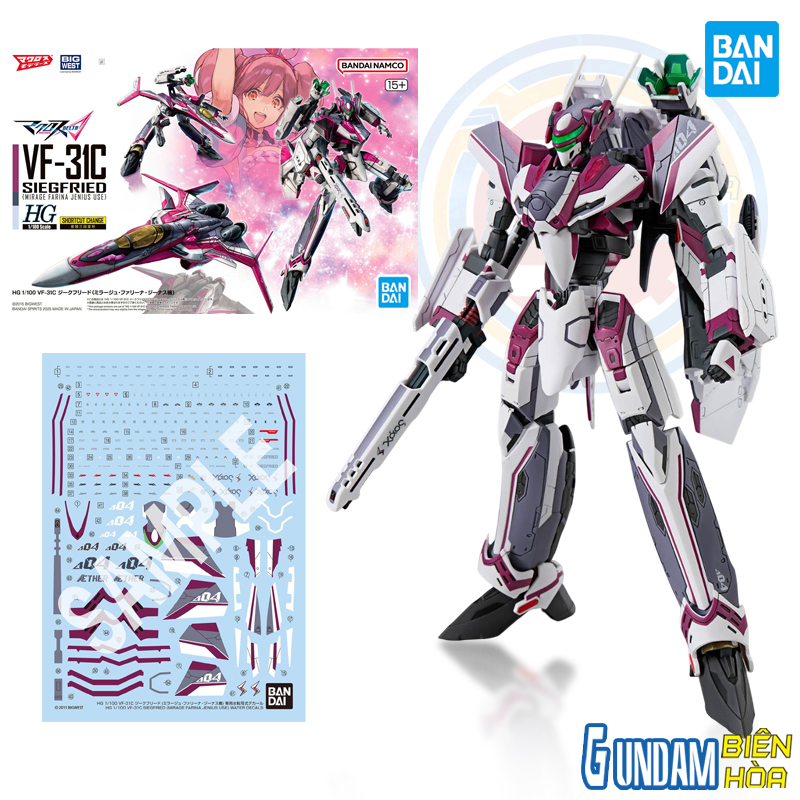 Mô hình lắp ráp HG 1/100 VF-31C SIEGFRIED （MIRAGE FARINA JENIUS USE）+ WATER DECAL