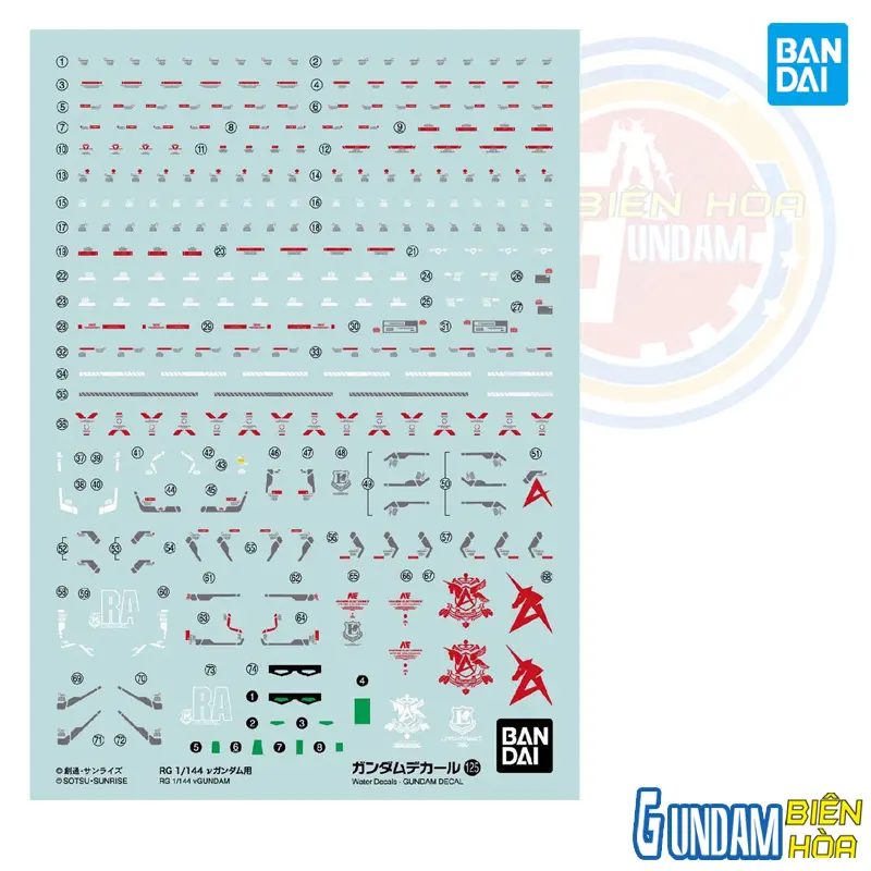 Phụ kiện mô hình GUNDAM DECAL 125 RG 1/144 νGUNDAM
