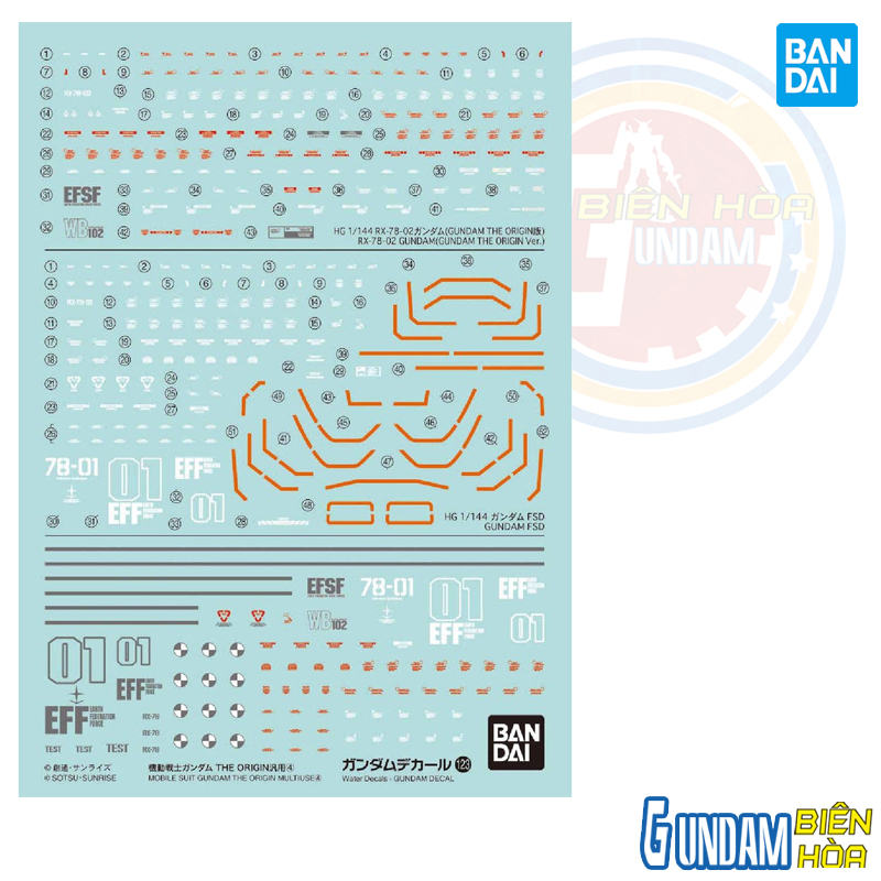 Phụ kiện mô hình GUNDAM DECAL123 MOBILE SUIT GUNDAM THE ORIGIN MULTIUSE ④