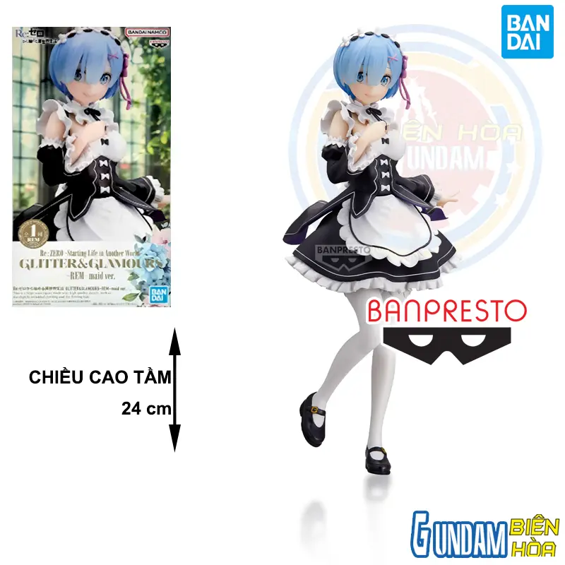 Mô hình Figure Banpresto RE:ZERO -STARTING LIFE IN ANOTHER WORLD- GLITTER&GLAMOURS-REM-MAID VER.